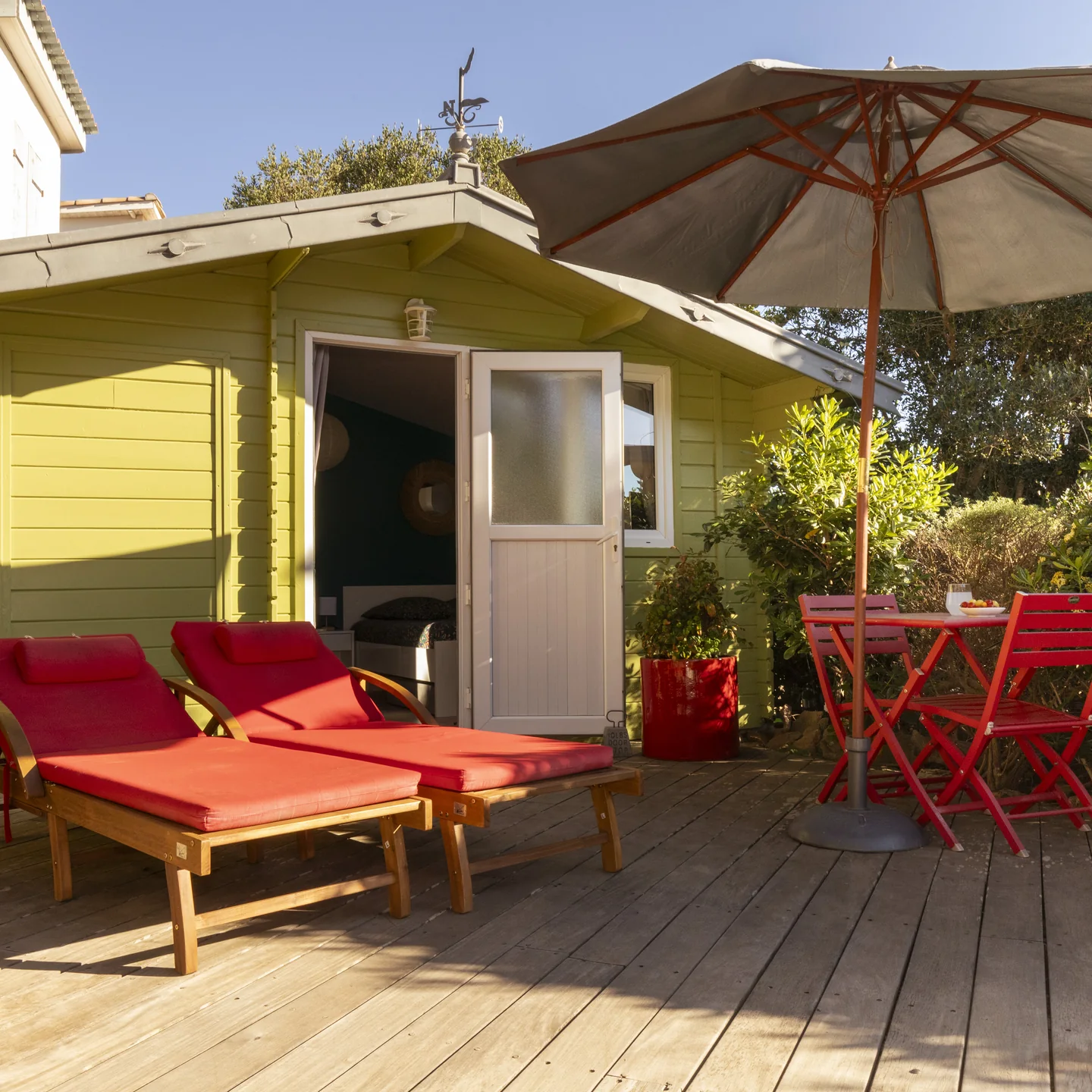 Terrasse exterieure du studio Santiago